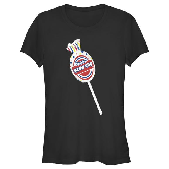 Junior's Blow Pop Charms Lollipop  Graphic Tee Black Large
