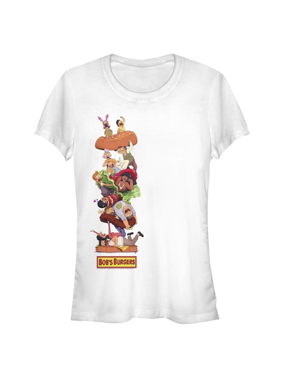 Junior's Bob's Burgers Character Squish Graphic Tee White 2X Large