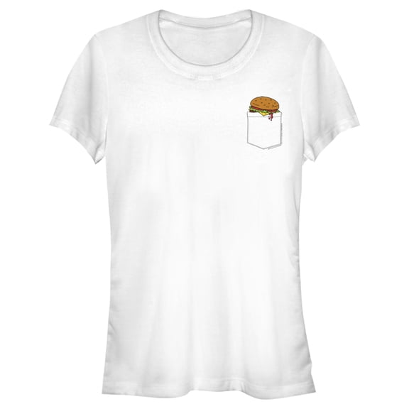 Junior's Bob's Burgers Snack Pocket Print Graphic Tee White Small