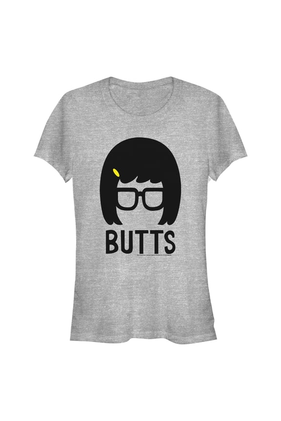 Junior's Bob's Burgers Tina Butts Silhouette Graphic Tee Athletic Heather Medium