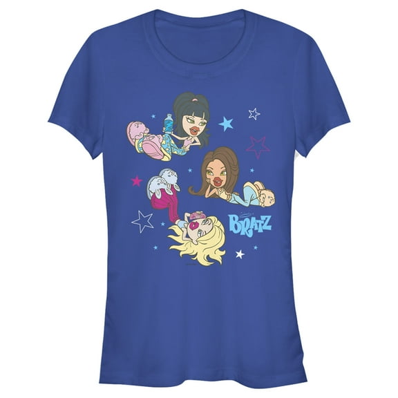 Junior's Bratz Cozy Slumber Party Graphic Tee Royal Blue Medium