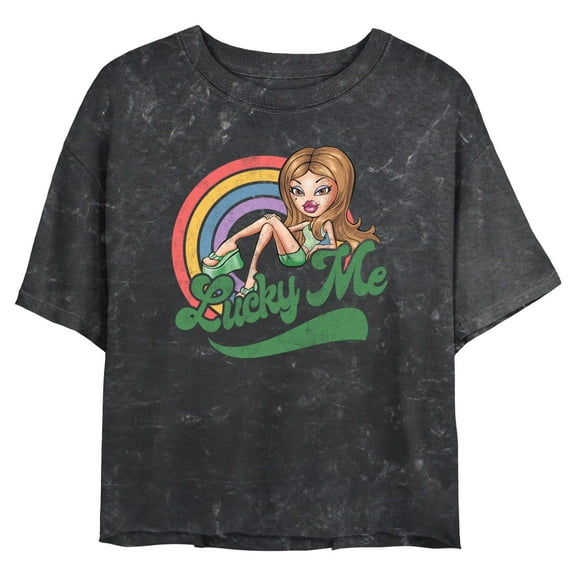 Junior's Bratz Lucky Me Graphic Crop T-Shirt