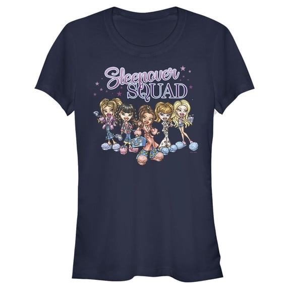 Junior's Bratz Sleepover Squad Graphic Tee Navy Blue Large