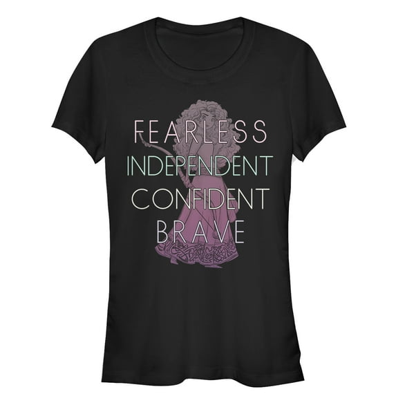 Junior's Brave Fearless Merida Graphic Tee Black Large