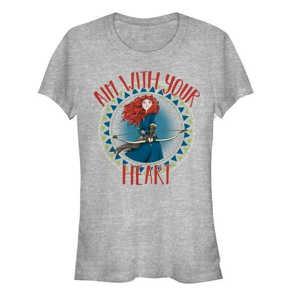 Junior's Brave Merida Aim With Heart  Graphic Tee Athletic Heather Medium