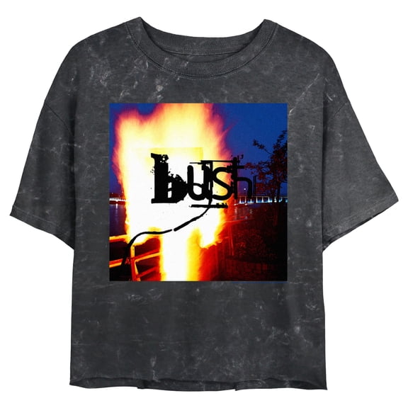 Junior's Bush Razorblade Suitcase Album Cover Graphic Crop T-Shirt Black X Large