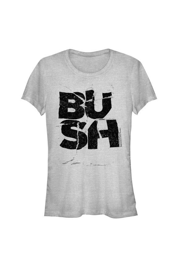 Junior's Bush Ripped Logo  Graphic Tee Athletic Heather Small