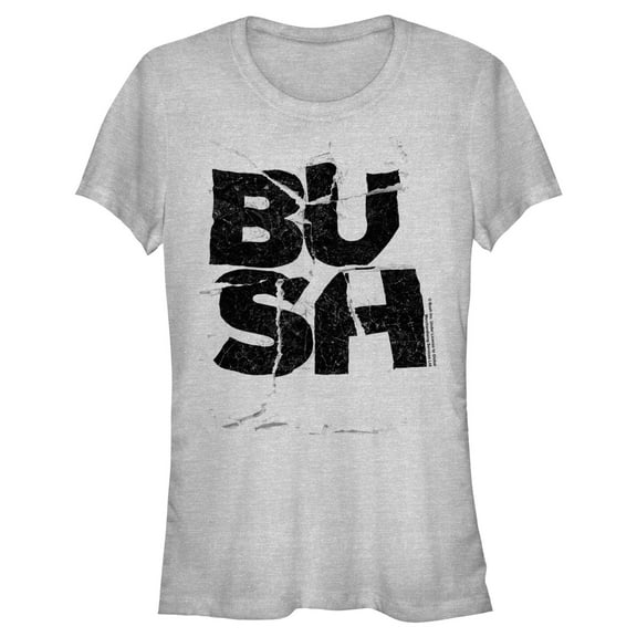 Junior's Bush Ripped Logo  Graphic Tee Athletic Heather X Large