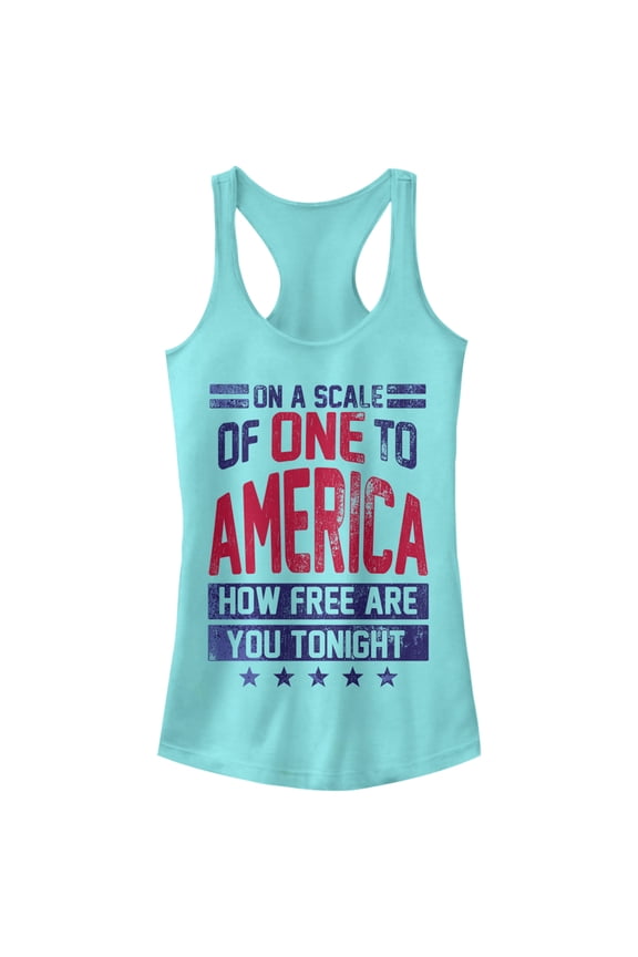 Junior's CHIN UP 4th of July America How Free are You Tonight Racerback Tank Top Cancun X Large
