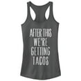 thumbnail image 1 of Junior's CHIN UP After This Getting Tacos  Racerback Tank Top Charcoal Medium, 1 of 3
