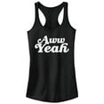 thumbnail image 1 of Junior's CHIN UP Aw Yeah Racerback Tank Top Black Medium, 1 of 4