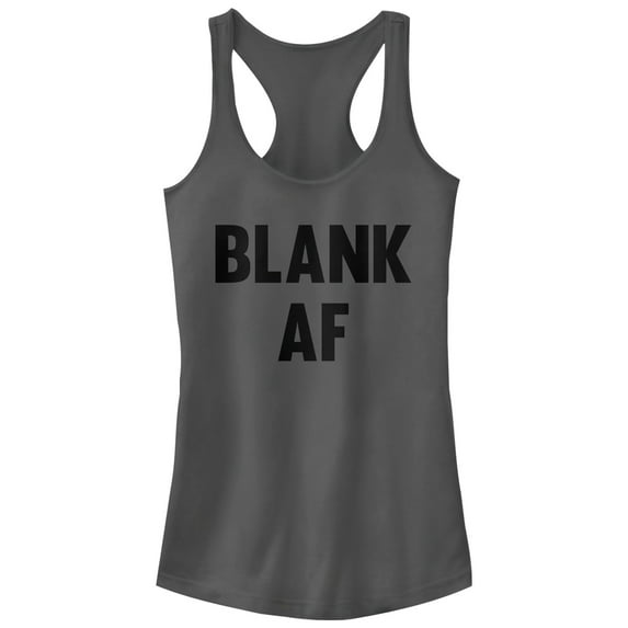 Junior's CHIN UP Blank AF Racerback Tank Top Charcoal X Large