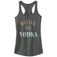 thumbnail image 1 of Junior's CHIN UP Body By Vodka  Racerback Tank Top Charcoal 2X Large, 1 of 3