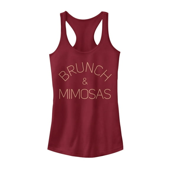 Junior's CHIN UP Brunch and Mimosas Racerback Tank Top Scarlet Small