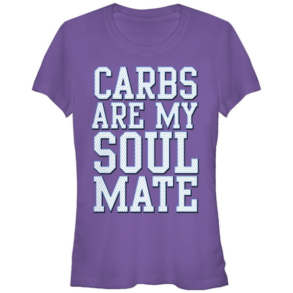 Junior's CHIN UP Carbs Are My Soulmate Graphic Tee Purple Small