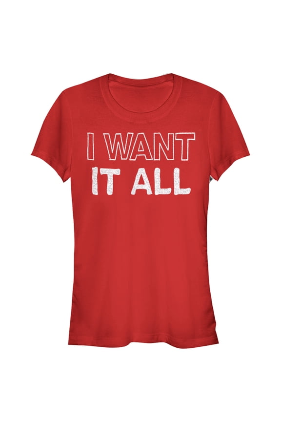 Junior's CHIN UP Christmas Want It All Graphic Tee Red Large