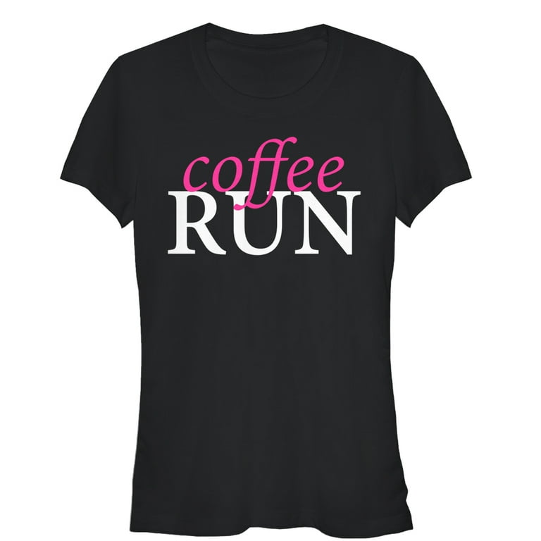Junior's CHIN UP Coffee Run Graphic Tee Black Small