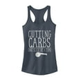 thumbnail image 1 of Junior's CHIN UP Cutting Pizza Carbs  Racerback Tank Top Indigo Large, 1 of 3