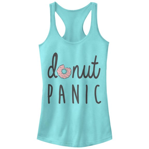 Junior's CHIN UP Donut Panic Racerback Tank Top Cancun 2X Large