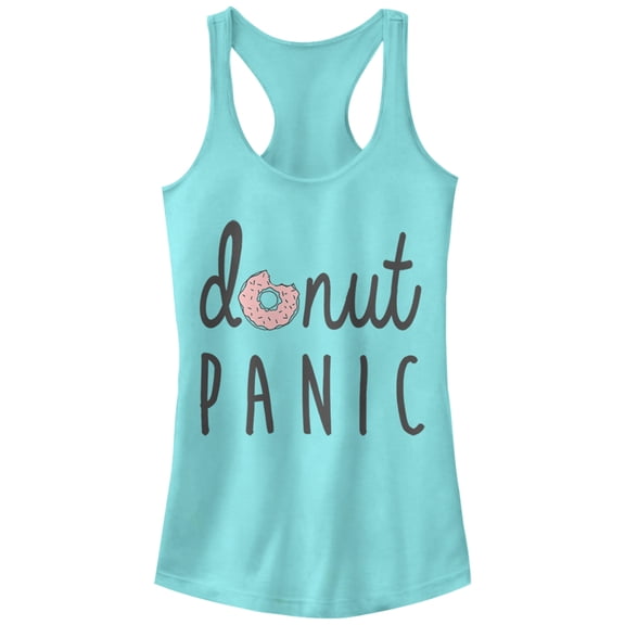 Junior's CHIN UP Donut Panic Racerback Tank Top Cancun X Large