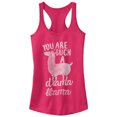 thumbnail image 1 of Junior's CHIN UP Drama Llama  Racerback Tank Top Dark Pink Small, 1 of 3