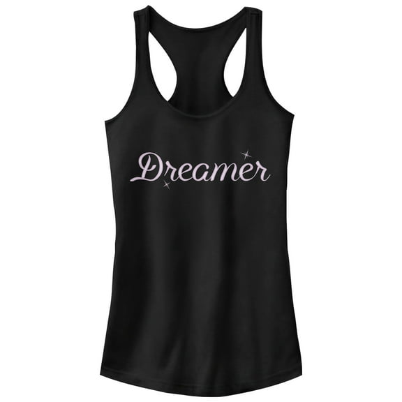 Junior's CHIN UP Dreamer Stars  Racerback Tank Top Black Small