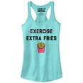 thumbnail image 1 of Junior's CHIN UP Exercise Extra Fries Racerback Tank Top Cancun Small, 1 of 3