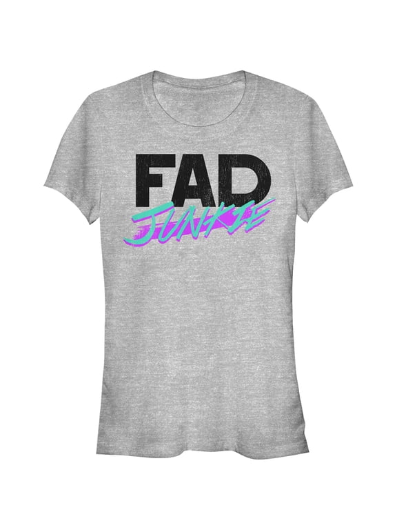 Junior's CHIN UP Fad Junkie Graphic Tee Athletic Heather Large