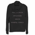 thumbnail image 1 of Junior's CHIN UP Fall Checklist  Cowl Neck Sweatshirt Black Small, 1 of 3