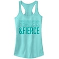 thumbnail image 1 of Junior's CHIN UP Fearless and Fierce  Racerback Tank Top Cancun X Large, 1 of 3