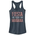 thumbnail image 1 of Junior's CHIN UP Fiesta Like No Tomorrow  Racerback Tank Top Indigo 2X Large, 1 of 3