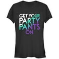 thumbnail image 1 of Junior's CHIN UP Get Your Party Pants On  Graphic Tee Black Medium, 1 of 2