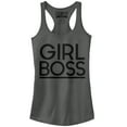 thumbnail image 1 of Junior's CHIN UP Girl Boss Racerback Tank Top Charcoal 2X Large, 1 of 3