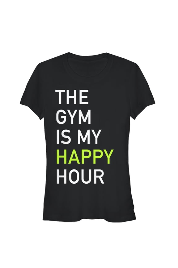 Junior's CHIN UP Gym Happy Hour  Graphic Tee Black X Large