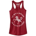 thumbnail image 1 of Junior's CHIN UP Gym Unicorn  Racerback Tank Top Scarlet Large, 1 of 3