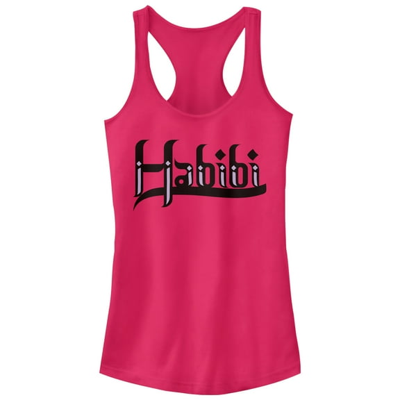 Junior's CHIN UP Habibi Love  Racerback Tank Top Dark Pink 2X Large