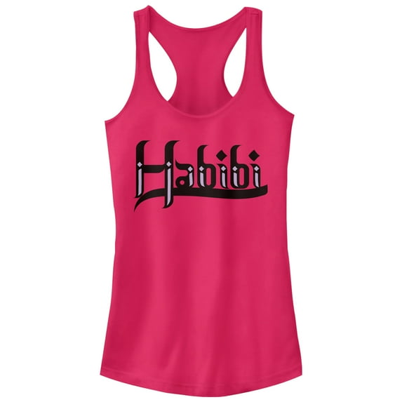 Junior's CHIN UP Habibi Love Racerback Tank Top Dark Pink Small