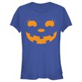 thumbnail image 1 of Junior's CHIN UP Halloween Jack o' Lantern Face Graphic Tee Royal Blue Small, 1 of 3