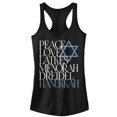 thumbnail image 1 of Junior's CHIN UP Hanukkah Wish List  Racerback Tank Top Black 2X Large, 1 of 4