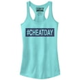 thumbnail image 1 of Junior's CHIN UP Hashtag Cheat Day  Racerback Tank Top Cancun Large, 1 of 3
