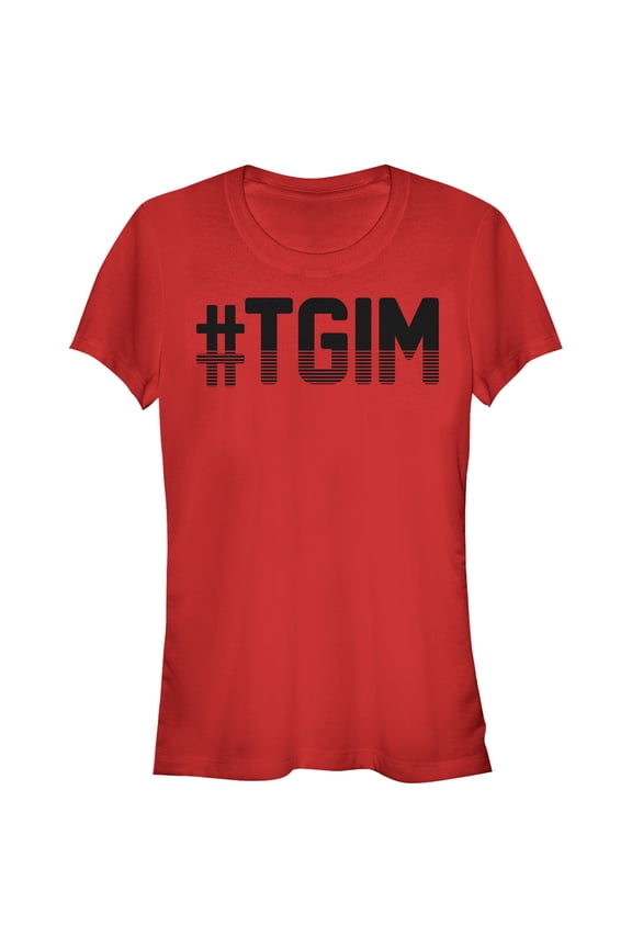 Junior's CHIN UP Hashtag TGIM Graphic Tee Red 2X Large