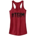 thumbnail image 1 of Junior's CHIN UP Hashtag TGIM  Racerback Tank Top Scarlet X Large, 1 of 3
