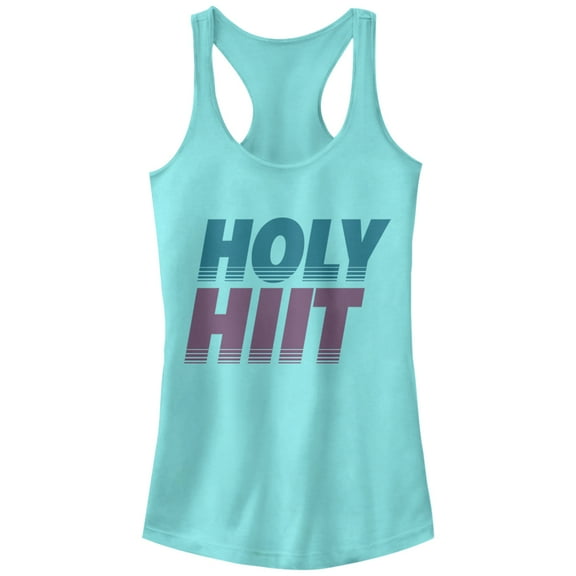 Junior's CHIN UP Holy HIIT  Racerback Tank Top Cancun X Large