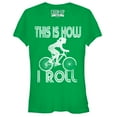 thumbnail image 1 of Junior's CHIN UP How I Roll  Graphic Tee Kelly Green Small, 1 of 2