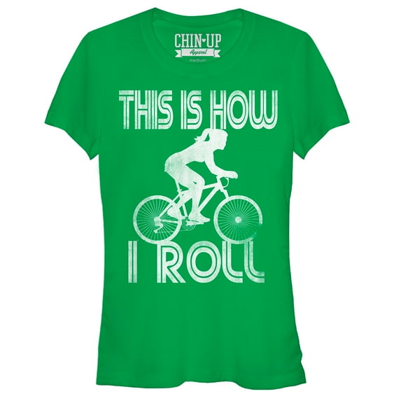 Junior's CHIN UP How I Roll Graphic Tee Kelly Green Small