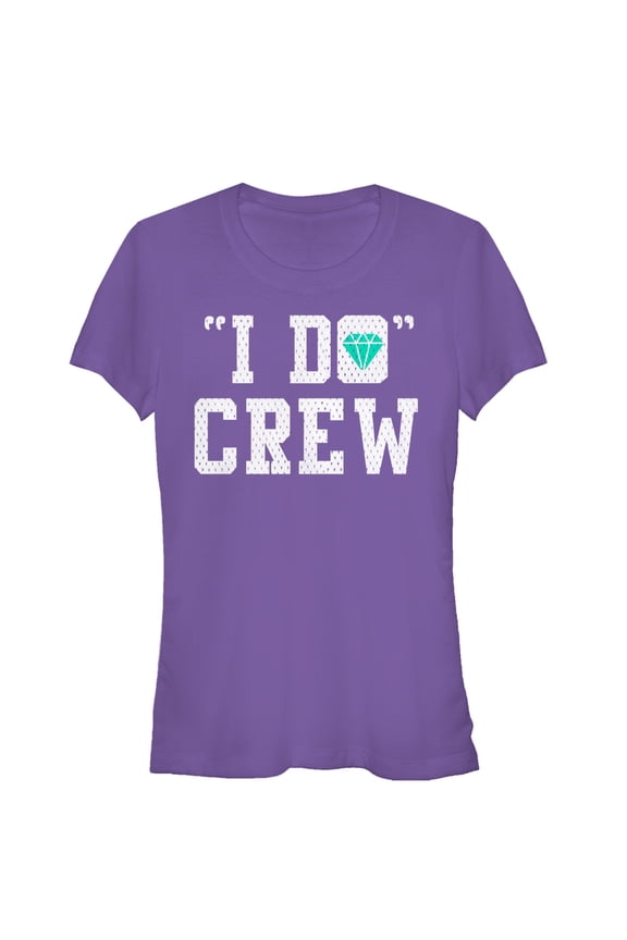 Junior's CHIN UP I Do Crew Graphic Tee Purple X Large