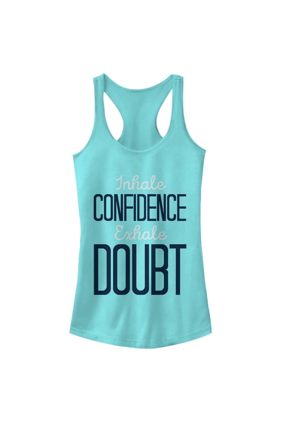 Junior's CHIN UP Inhale Confidence Exhale Doubt Racerback Tank Top Cancun Large