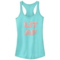 thumbnail image 1 of Junior's CHIN UP LIT AF  Racerback Tank Top Cancun X Large, 1 of 3