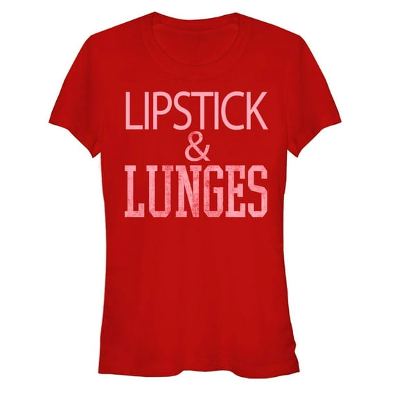 Junior's CHIN UP Lipstick Graphic Tee Red Medium