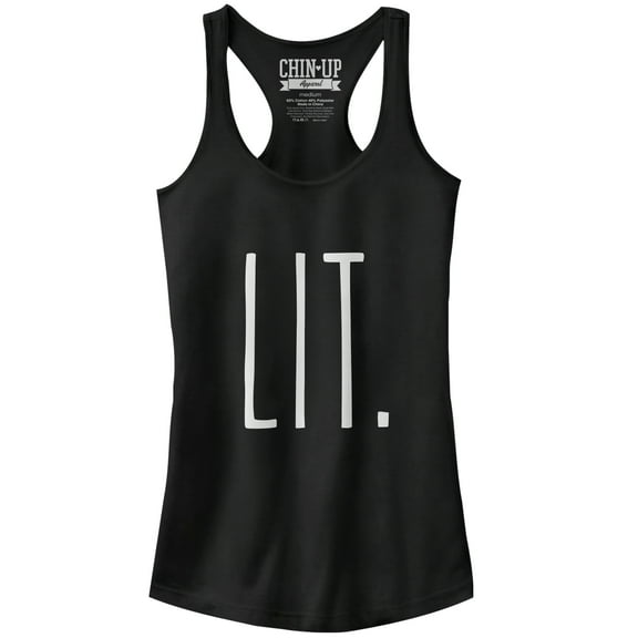 Junior's CHIN UP Lit  Racerback Tank Top Black Small